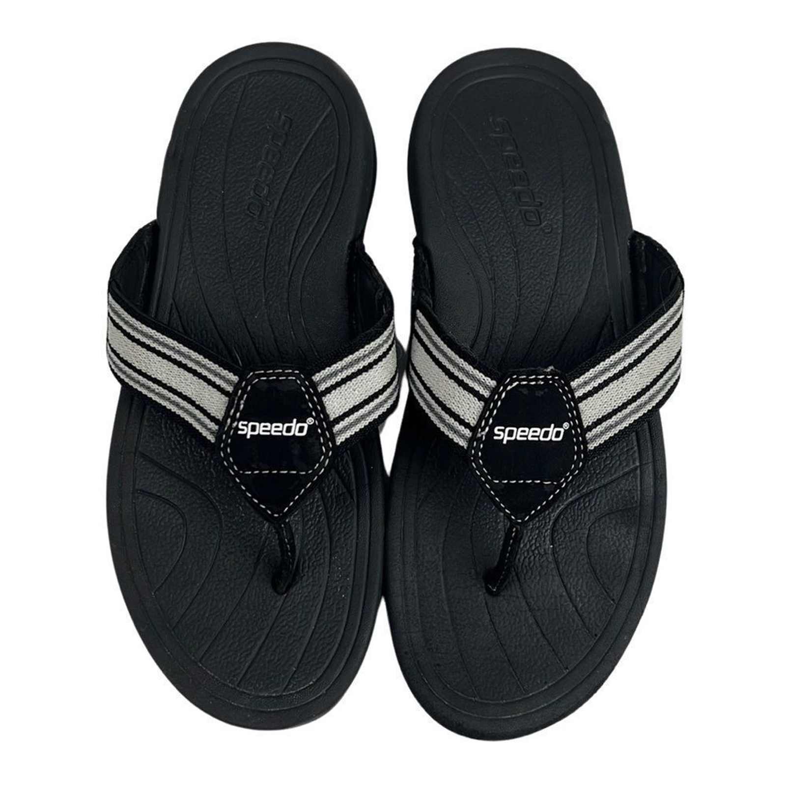 Speedo Black White Flip Flops Thong Sandals Women's Size