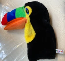 Vintage Aurora A & A Plush 10" Toucan Bird Hand Puppet Stuffed Animal