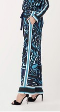 NWT- Diane Von Furstenberg Denise Crepe Pants, Blue Wing Multi- Size Small