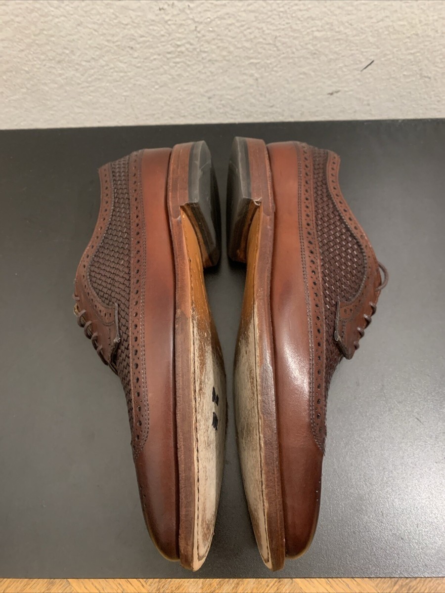 Allen Edmonds Leiden Men’s 10 D Shoes Brown Weaved Oxford Wingtip Allen Edmonds Men main image 3