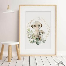 Baby, Nursery Wall Art prints. Safari Jungle Wall art decor. Unisex. Shower Gift