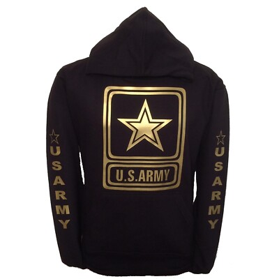 Felpa Nera E Oro Con Cappuccio Black-Gold