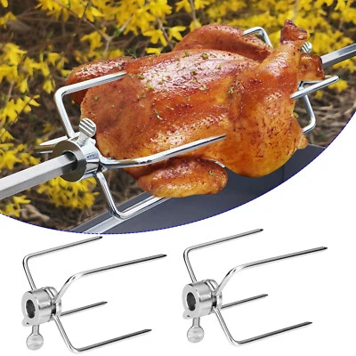 FROADP 2 Stücke BBQ Fleischklammer Fleischnadeln für Grillspieß Drehspiess Rotisserie#