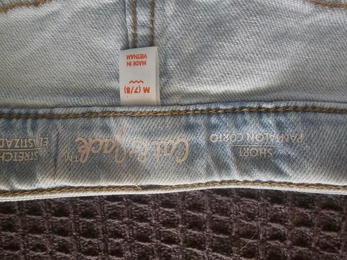 Cat & Jack Adjustable Waist Light Blue Denim Embroidered Jean Shorts - Picture 7 of 11