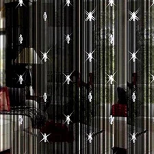 GREENWISH String Curtains Black Beads Curtains Doorway Tassel Curtain Thread ...