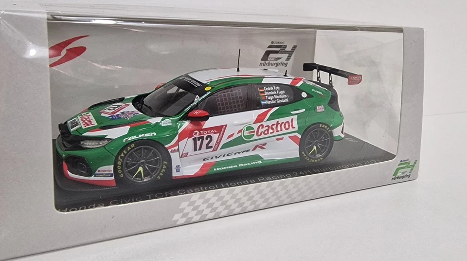 MODELLINO AUTO SPARK 1:43 DIE CAST HONDA CIVIC TCR WINNER 24H NURBURGRING 2021 - Immagine 3 di 4