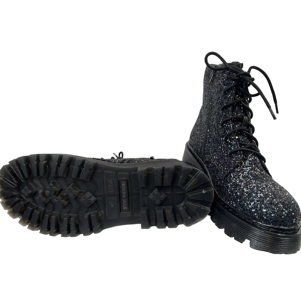 Steve Madden Youth Girls /women Dynasti Black Glitter 