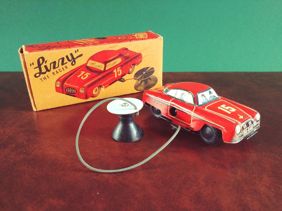 Scarce 1960's SG Gunthermann Tin Wind-up Lizzy Racer Tinplate Race