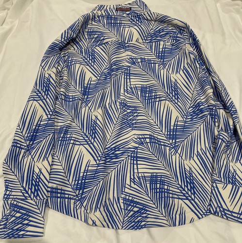 New Vineyard Vines Blue White Beach Palm Shirt Women’s Dress Sweater XL NWT $138 - Picture 4 of 6