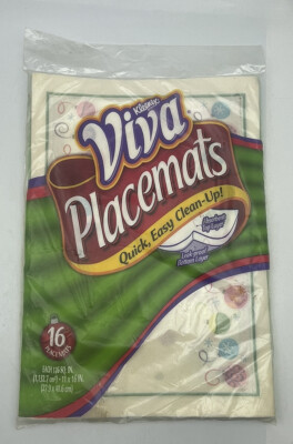 Kleenex VIVA Holiday Christmas Ornament Disposable Placemats - NEW Package of 16