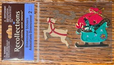 Recollections Santa Sleigh Reindeer Gifts Christmas Holidays Scrapbook Stickers