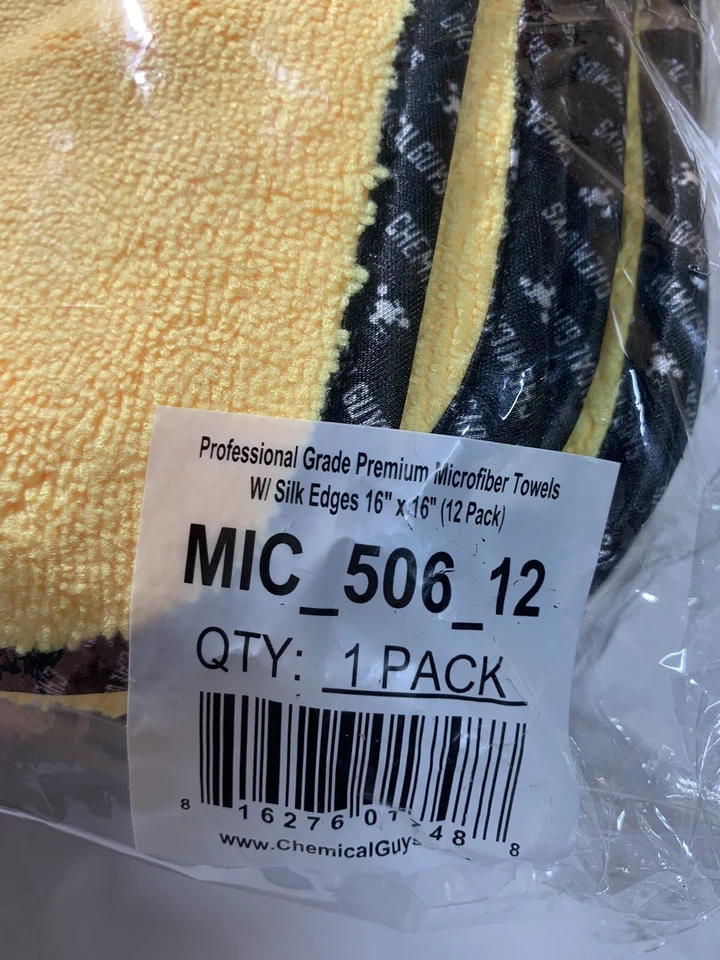 Paquete de 12 toallas de microfibra premium de grado profesional Chemical Guys MIC_506_12 Foto 3 de 4