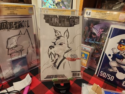 OA Sketch and Signed Sajad Shah Splinter on Tmnt Universe #1 RE Cover!!!!