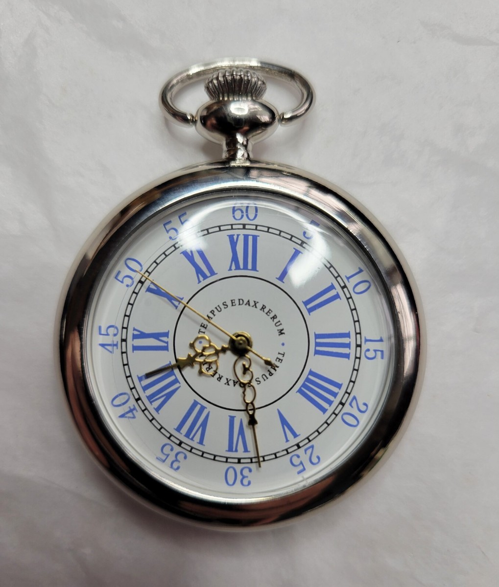 Tempus edax rerum Pocket Watch In Excellant Condition New Battery