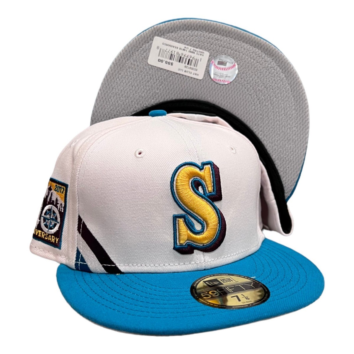 New Era Seattle Mariners Big Stripes 59FIFTY Fitted Hat 40th Year