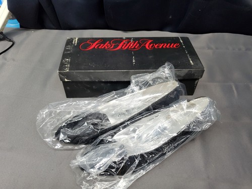 NEW Vintage Black Saks Fifth Avenue Fenton Last Low Heels Size 9.5B 6131 - Picture 2 of 10