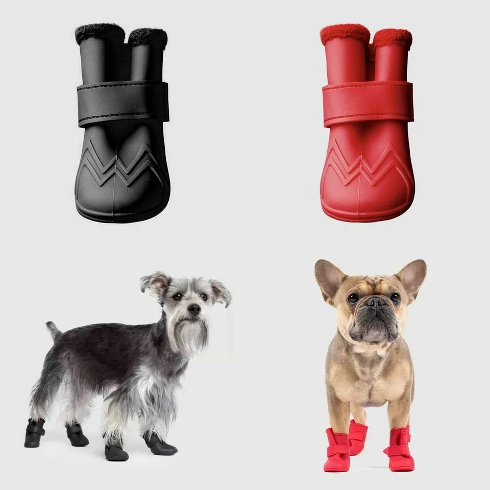 Hundeschuhe Gummistiefel gefüttert Canada Pooch Schwarz oder Rot