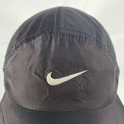 Vintage 90's Nike 5 Panel Hat Gray Cap Lightweight Embroidered