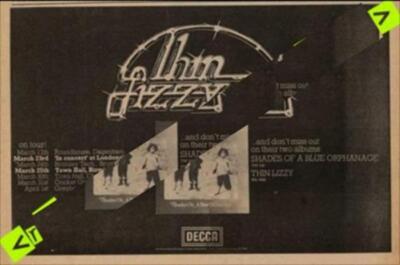 Thin Lizzy Rainbow Theatre Blue Orphanage Tour Advert MM-TYUI