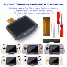 V5 Drop In IPS Blacklight 720x480 Laminated LCD KIT For GBA Game Boy SFC Lens