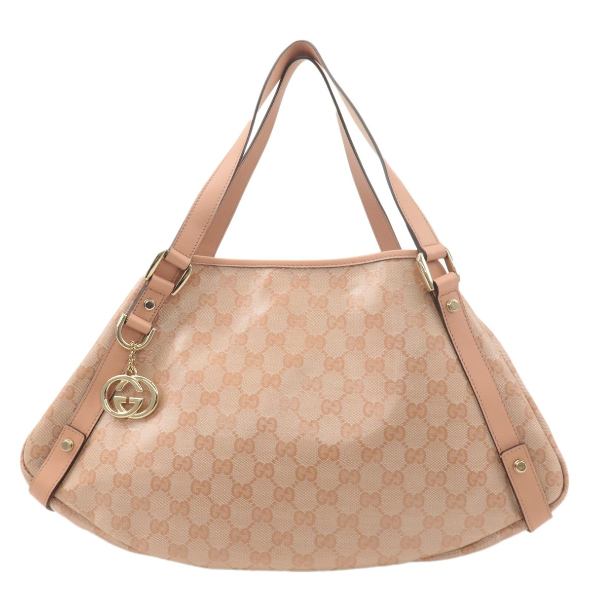 GUCCI Abbey GG Tote Hand Bag Pink Crystal Leather 130736 Auth Used