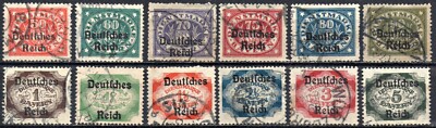 1920 - Deutschland Bayern 2 Satz Amtsmarke überdruckt gebraucht
