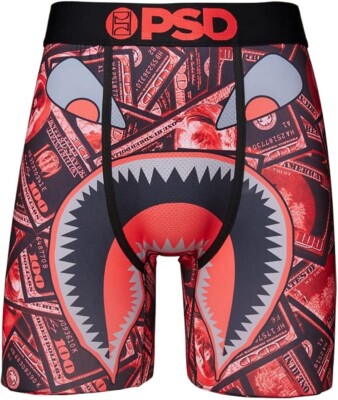 PSD Warface Capital Men s Size S (28-30) Money Red/Black Underwear BoxerBriefs