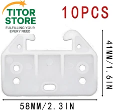 Set of 10 White Plastic Drawer Guides, Sturdy Rear Drawer Replacement Brackets w