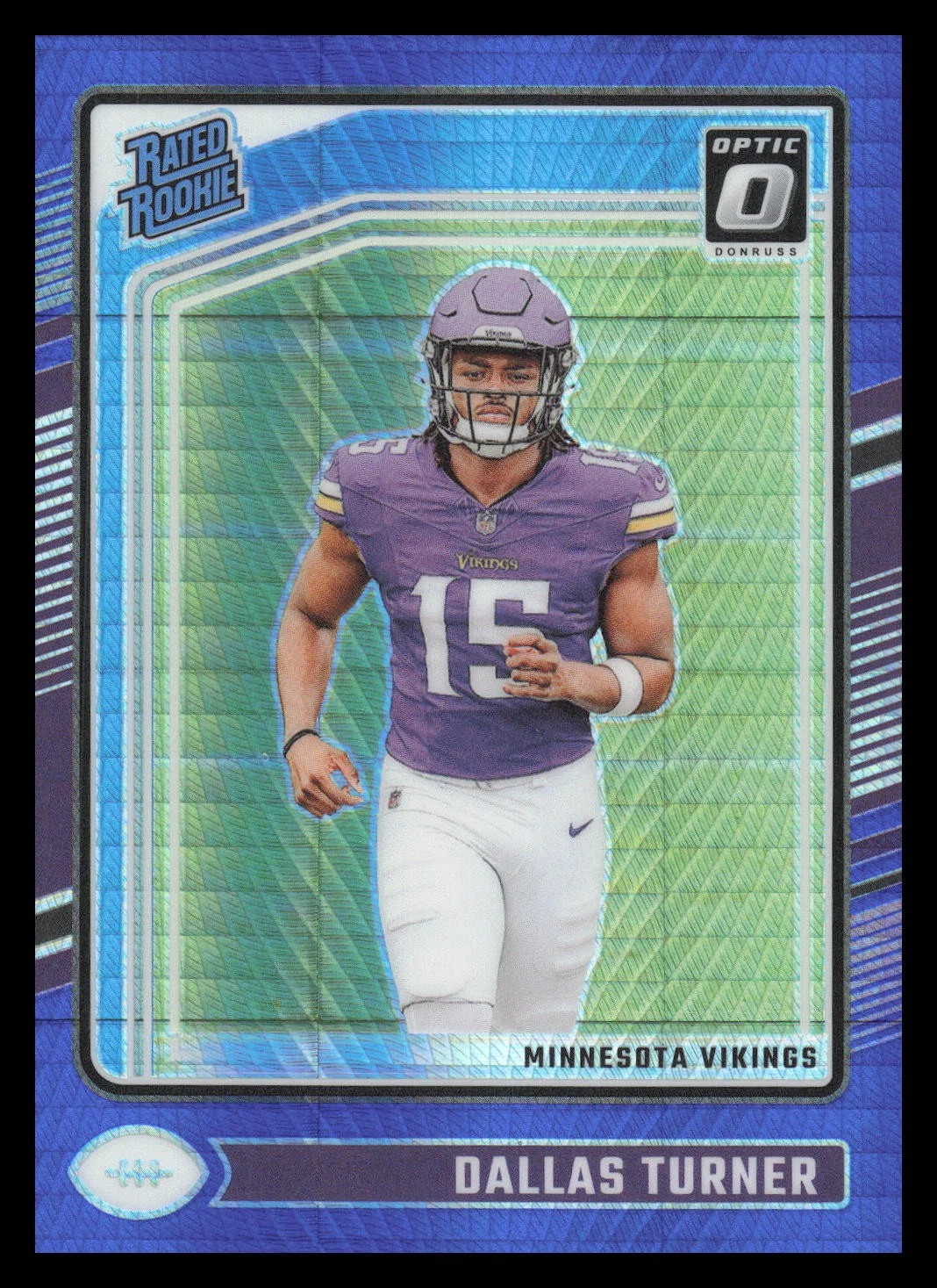 2024 Donruss Optic Rated Rookie Blue Hyper #224 Dallas Turner Minnesota Vikings