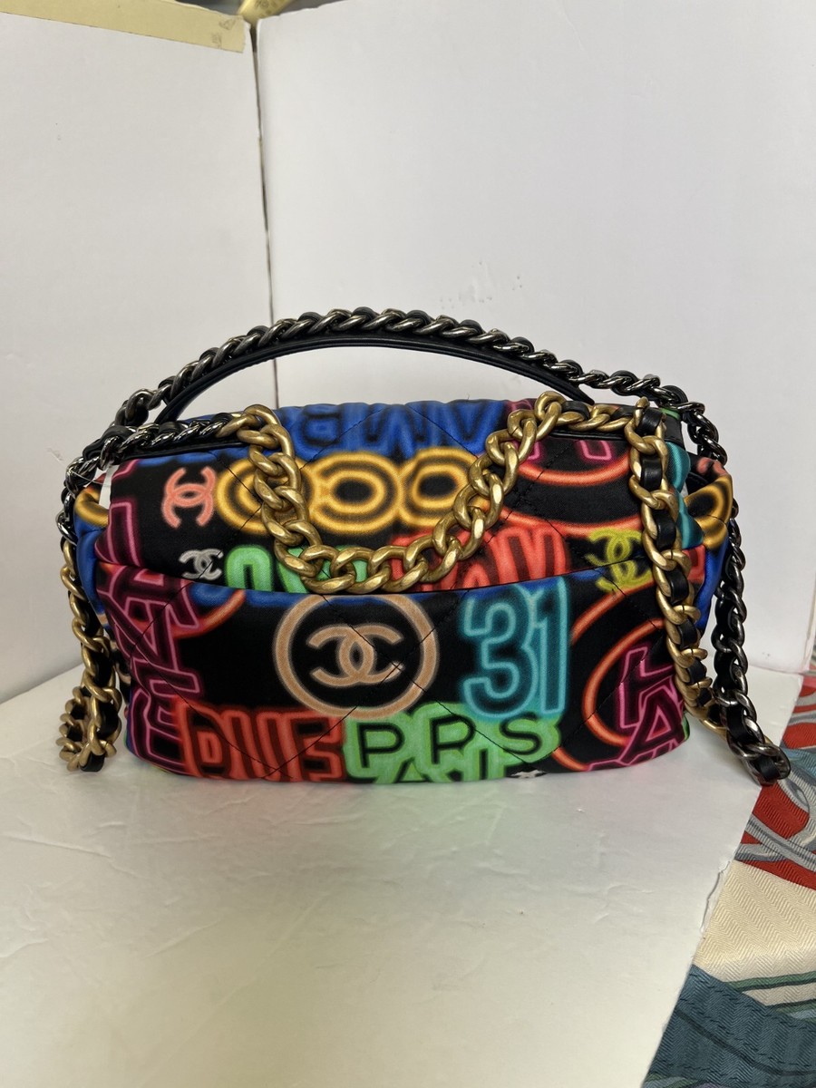 Chanel Medium Multicolor Neon Graffiti 19 Bag | eBay