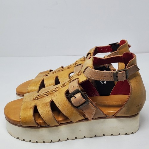 Bed Stu Ada Cage Platform leather distressed sandal Size 8 - No Box - Picture 2 of 16