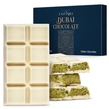 Eastanbul Dubai White Chocolate Bar Pistachio, Viral Candy, Knafeh, 7oz