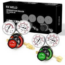 Oxygen and Acetylene Regulators CGA540 and CGA510- Compatible with V-Style Weldi