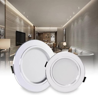 LED Einbaustrahler Deckenleuchte Chrom Touch 3 Farben verstellbar 75-85mm