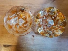 TWO (2) Carnival Glass Millersburg Marigold Blackberry Wreath Berry Bowls