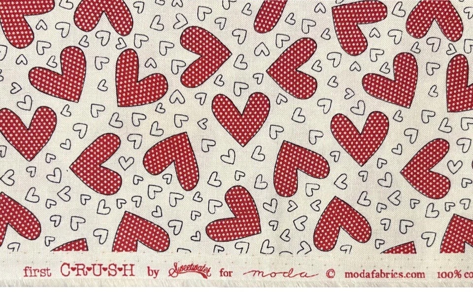First Crush Red Polka Dot Hearts by Sweetwater Fabric by Moda, BTHY, Valentines - Image 4 of 4