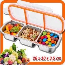 Snackbox Mit 3 Fächern Edelstahl: 1 Stück Auslaufsicher Snackdose Mit Deckel