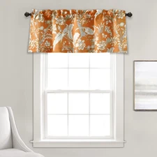 Dolores Light Filtering Valance Curtains Single, 52" W x 18" L Orange - Valan...