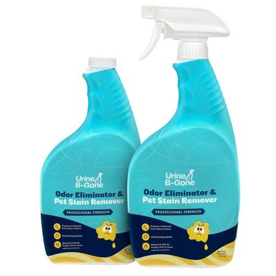 Urine B-Gone, Professional Enzyme Odor Eliminator 32 Fl Oz (Pack of 2), White 