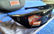SPY OPTICS DIRK Sunglasses Gloss Black Gray Green Polarized HD Lens "NEW"