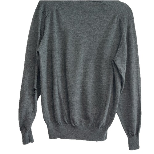 ALAN PAINE Gray V-Neck Merino Wool Sweater Men's - XL (Size 54) SEE Description - Picture 5 of 16