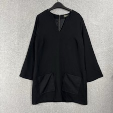 Mint Velvet Mini Dress Womens Size 16 A-line Pockets V-neck Black 