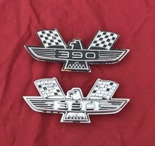 1964 Ford Galaxie 500 390 Dual Flag Bird Fender Emblem Vintage Factory Original 1964 Ford Galaxie 500 390 Dual Flag Bird Fender Emblem Vintage Factory Original