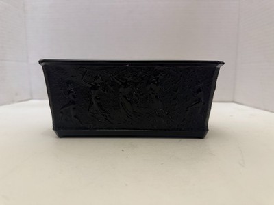 1930's Art Deco L.E. Smith Black Amethyst Glass Dancing Nymphs Planter