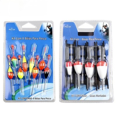 8-teiliges Float Angelset mit mehrfarbigen Bobbern und Rigged Line Sets