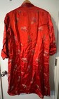 VINTAGE 1960s 70s Peony Shanghai China  Red Satin Kimono Robe Midi Size 42 Lined — photo 8