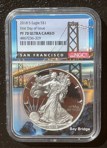 2018-S $1 SILVER AMERICAN EAGLE NGC PF70 First Day of Issue FDOI : 06438