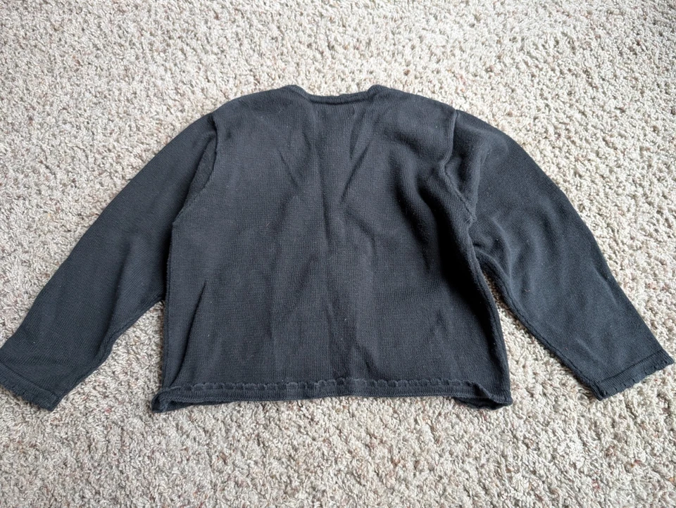 Vintage Gymboree Rainbow Tag Sweater Holiday Garland Size 5-6 Black Embroidered - Image 2 of 4