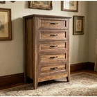 5 Drawer Dresser Tall Vertical Storage Chest Vintage Yellow Wood Bedroom Cabinet