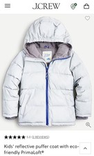 J. Crew Classic Puffer Jacket with PrimaLoft Kids' Size Medium Reflective